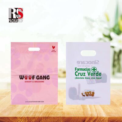 Купить Custom Print Logo Luxury Plastic Handle Shopping Bags Handle Bag For Clothing (Логотип на заказ) Люксовая пластиковая сумочка для покупок Сумочка для одежды Производство в сети